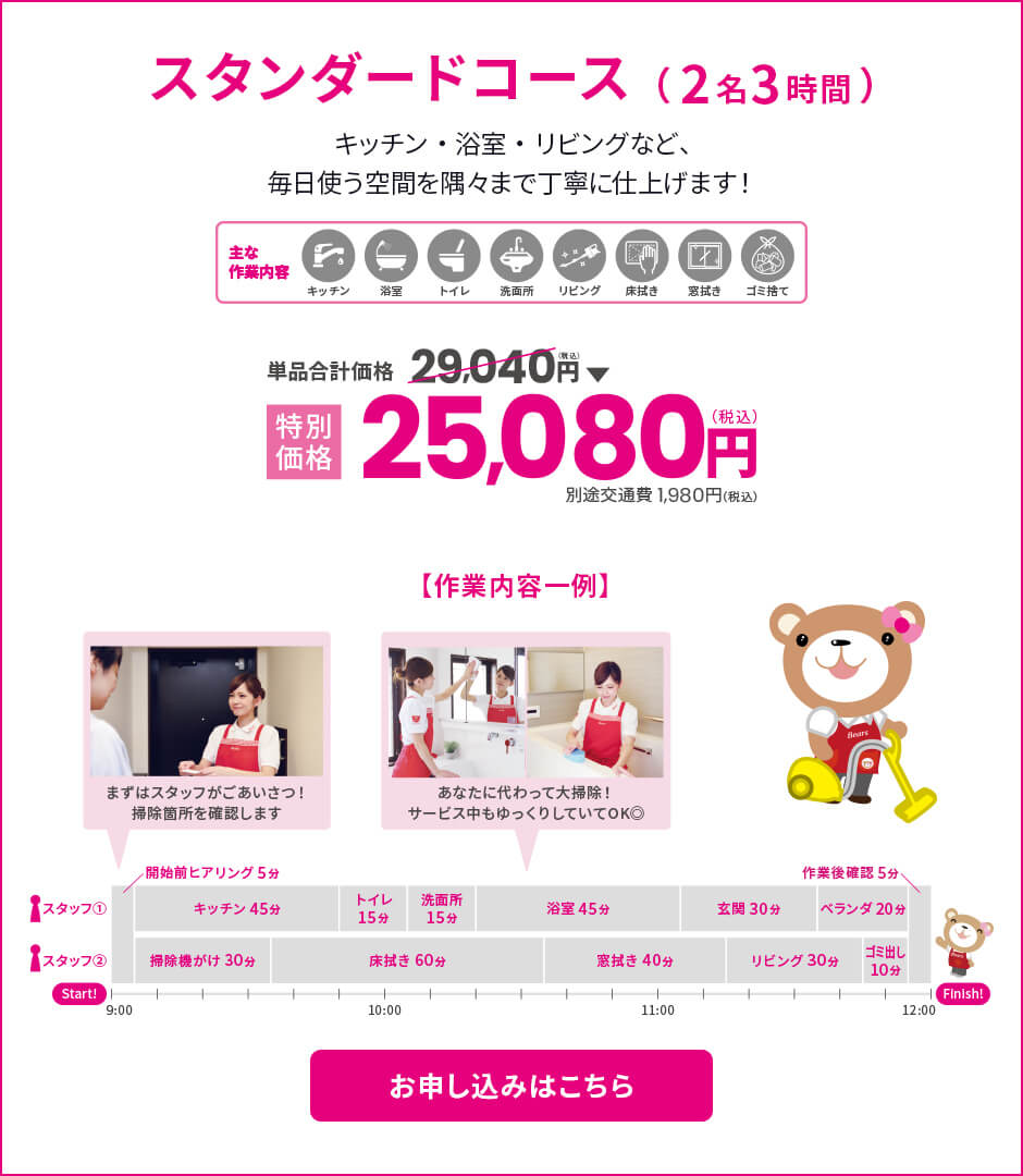 スタンダードコース(2名3時間)