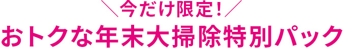 今だけ限定！おトクな年末大掃除特別パック