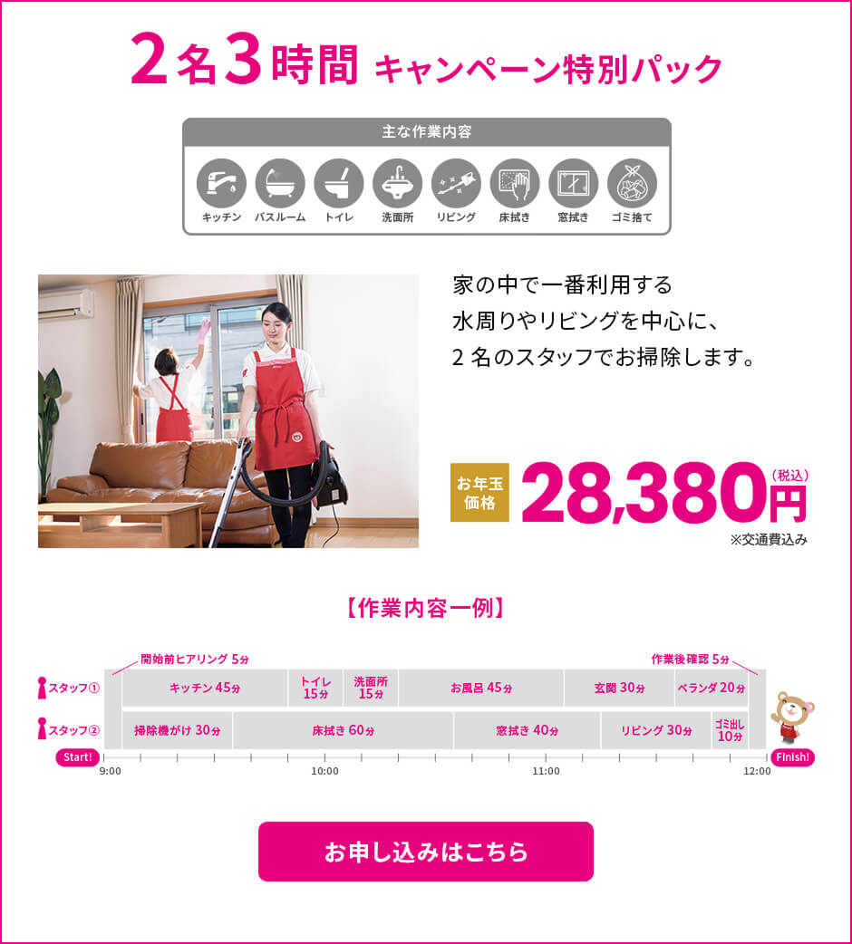 2名3時間キャンペーン特別パック